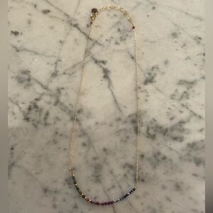 Mickey Lynn multicolor bead silver necklace. Like new. 16 inches